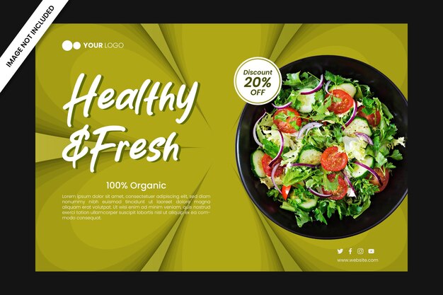 Vector healthy food banner vector template