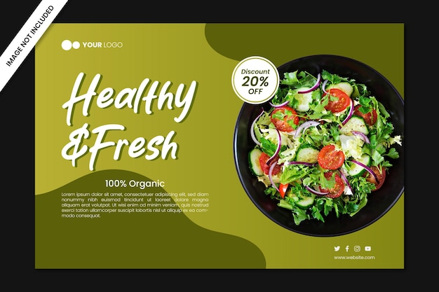 Vector healthy food banner vector template