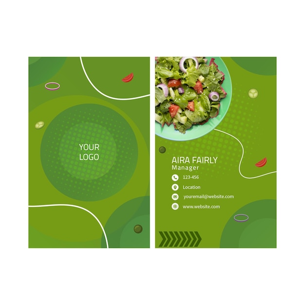 Vector healthy food business card