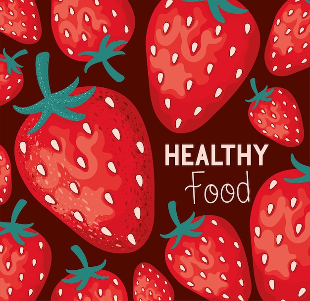 Healthy food cartel with strawberries