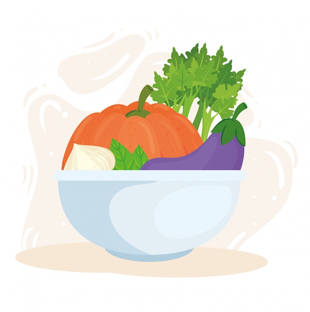 Healthy food concept, fresh vegetables in bowl