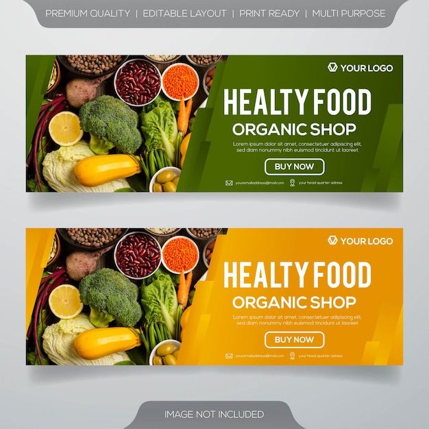 Healthy food culinary banners