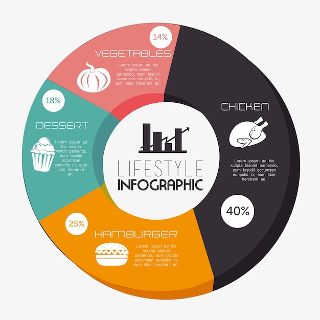 Vector healthy food design