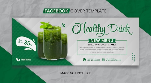 Healthy Food Drink and Restaurant Media Social Cover Template