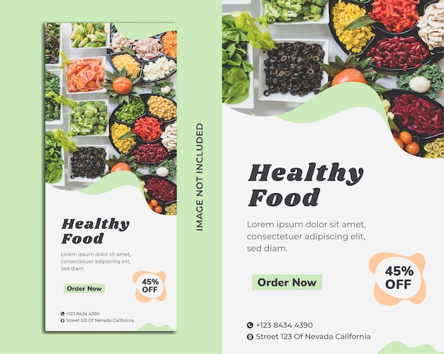 Vector healthy food flyer template
