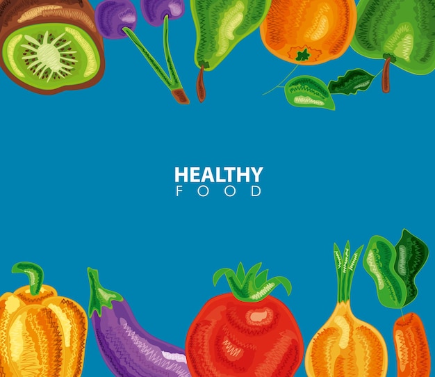 Vector healthy food frame background