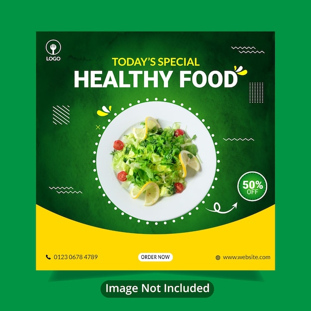 Healthy food Fresh and green vegetable social media banner template design