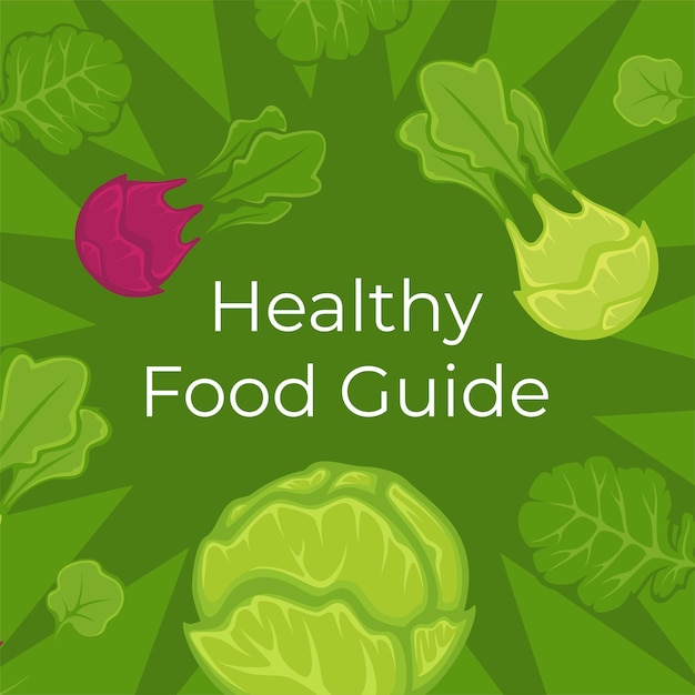 Vector healthy food guide, eating plant based meal vector