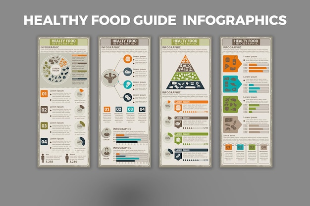 Vector healthy food guide infographic template