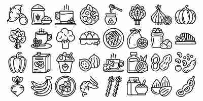 Vector healthy food icon pack