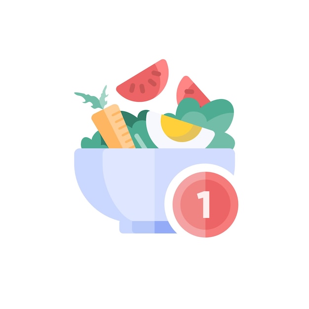 Vector healthy food illustration and icon flat design