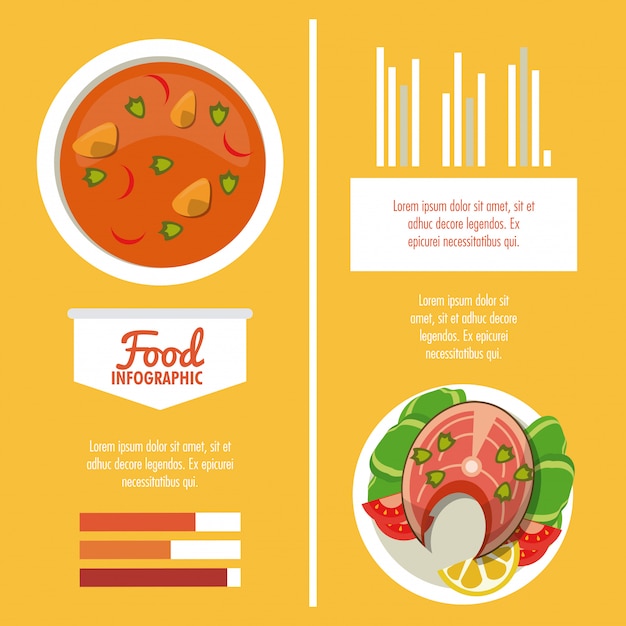 Vettore progettazione variopinta infographic dell'alimento sano