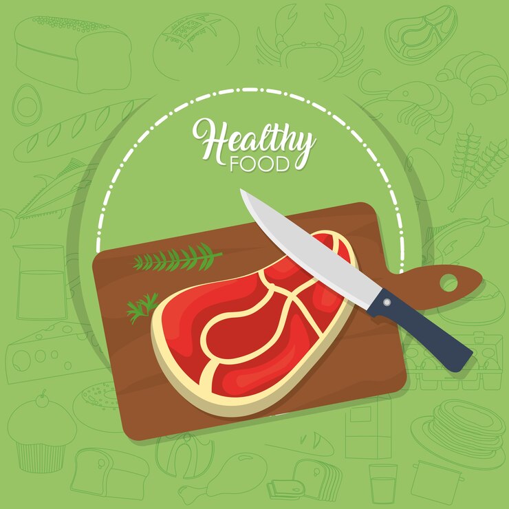 Vector healthy food ingredients cartoons 