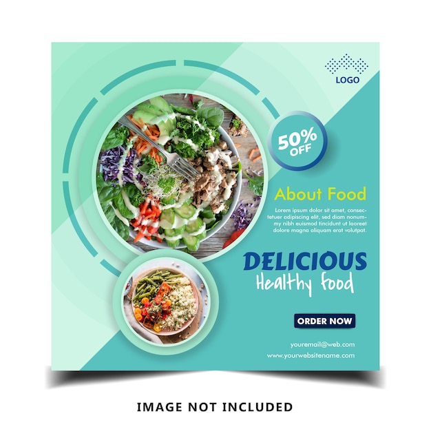 Vector healthy food instagram posts design template