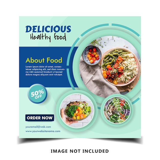 Vector healthy food instagram posts design template