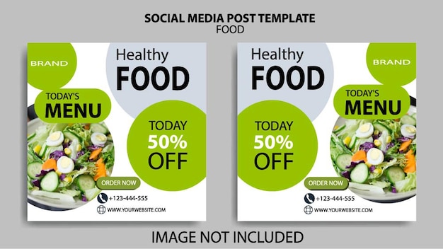 healthy food instagram social media template