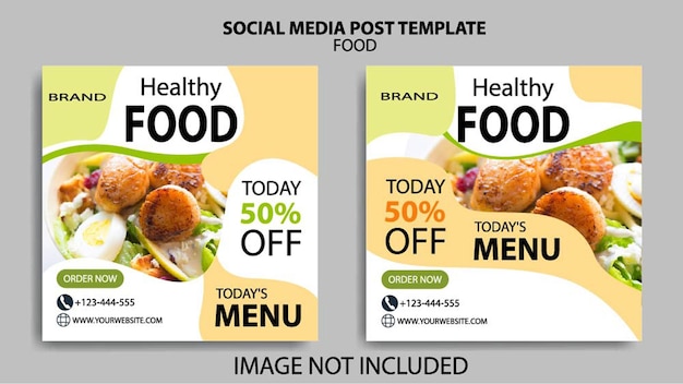 Healthy food Instagram social media template