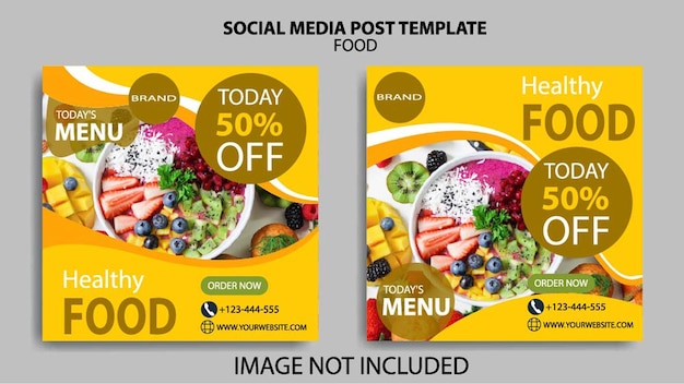 Healthy food Instagram social media template