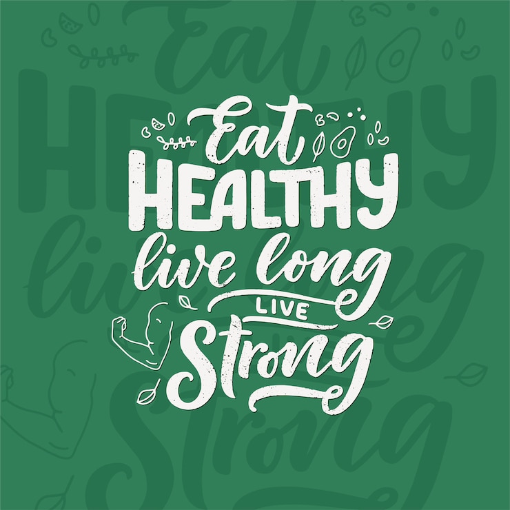 Vector healthy food lettering