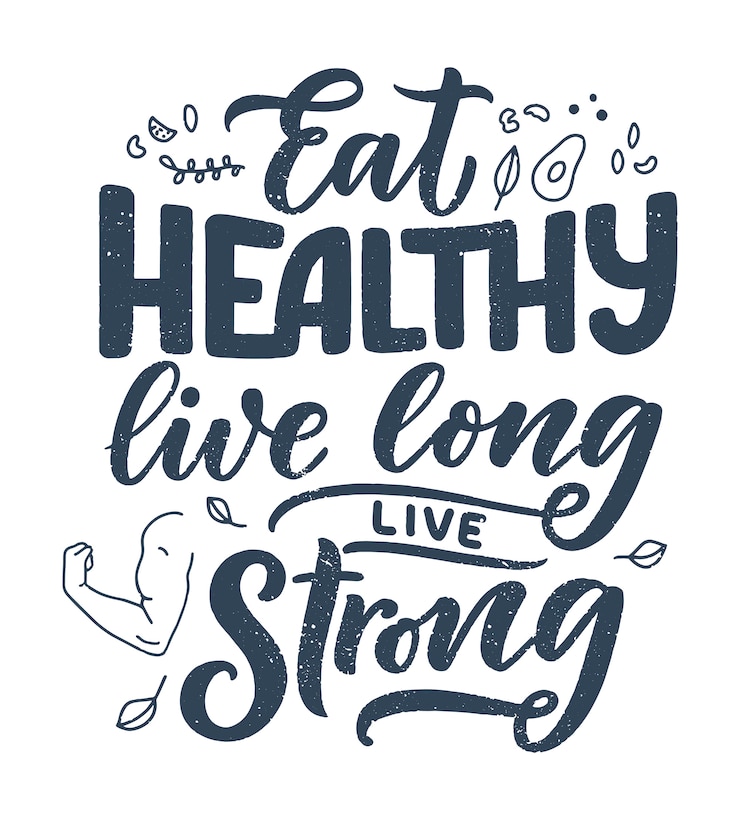 Vector healthy food lettering