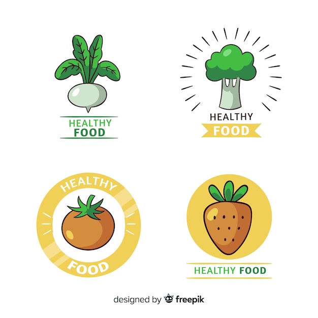 Healthy food logo collection