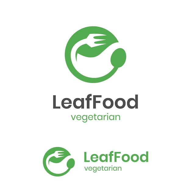 Design del logo per alimenti sani per la dieta vegetariana organica elemento vettore icona salute vegana