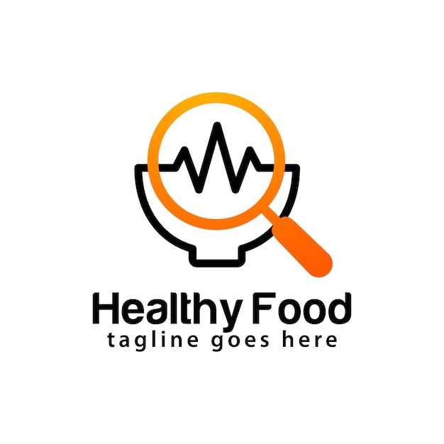 Modello di progettazione di logo di cibo sano