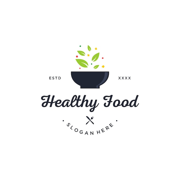 健康食品ロゴデザインベクトルイラスト
