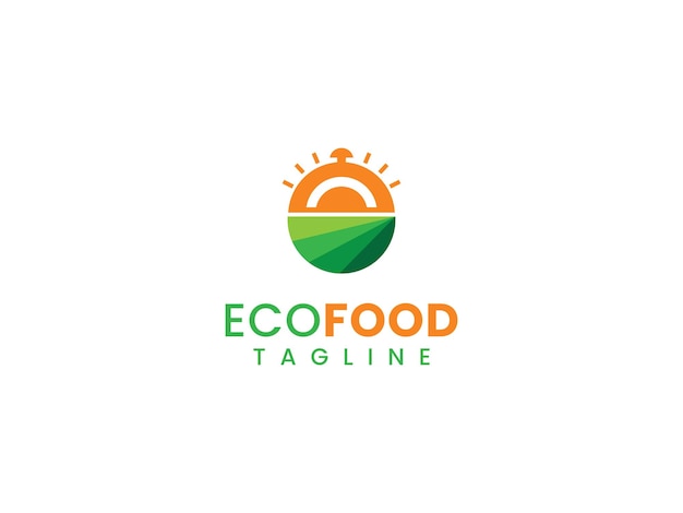 健康食品のロゴのテンプレート自然と食品の概念