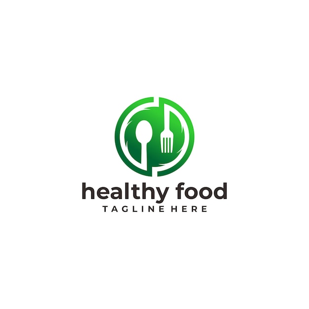 Healthy food logo vector design template