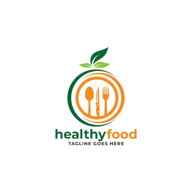 Vector healthy food logo vector template