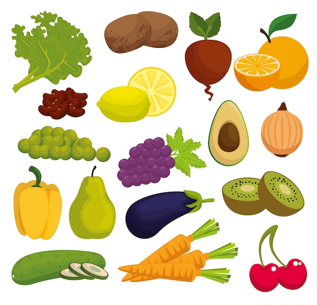 healthy food menu icons