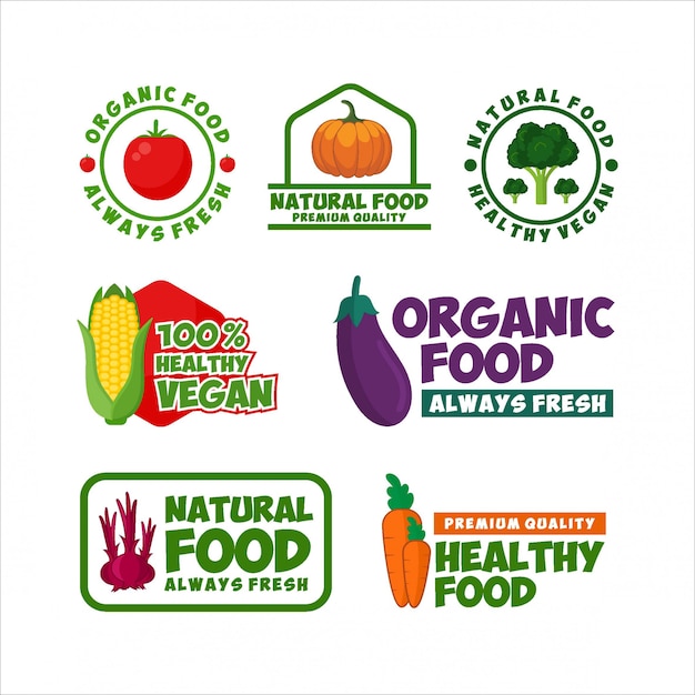 Vector healthy food organic natural