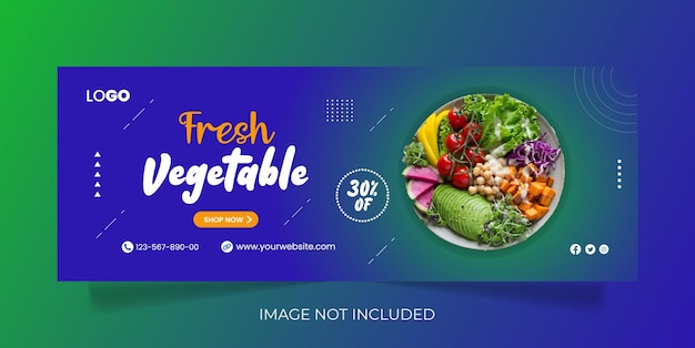 Promozione di ricette alimentari sane copertina della timeline di facebook e modello di banner web premium