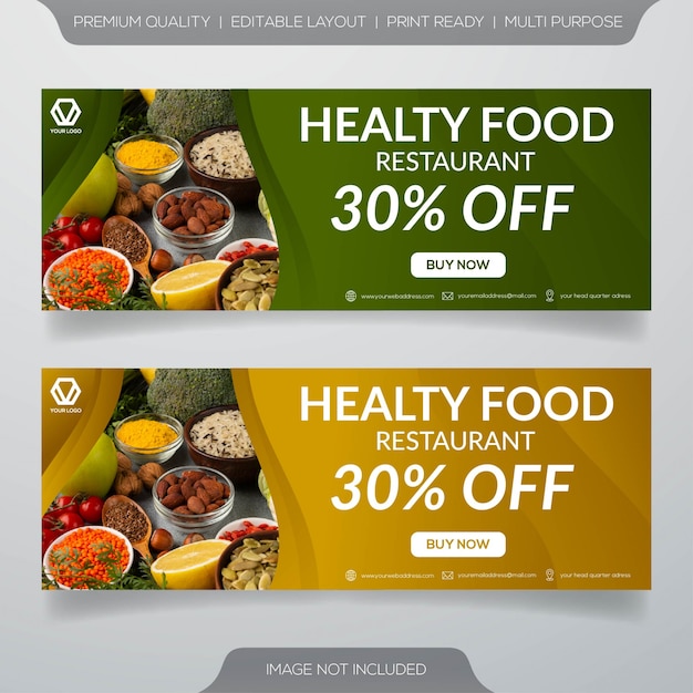 Healthy food restaurant banners