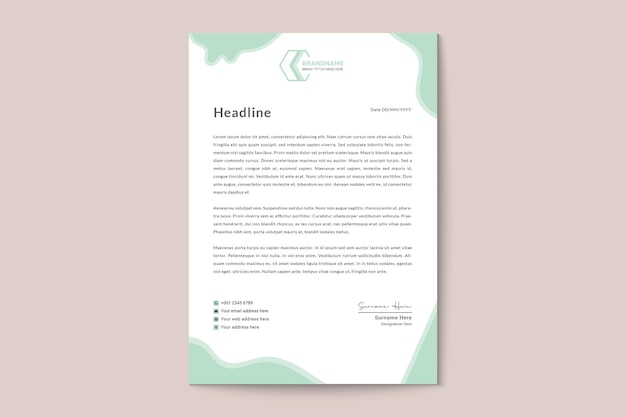Healthy food and restaurant letterhead template