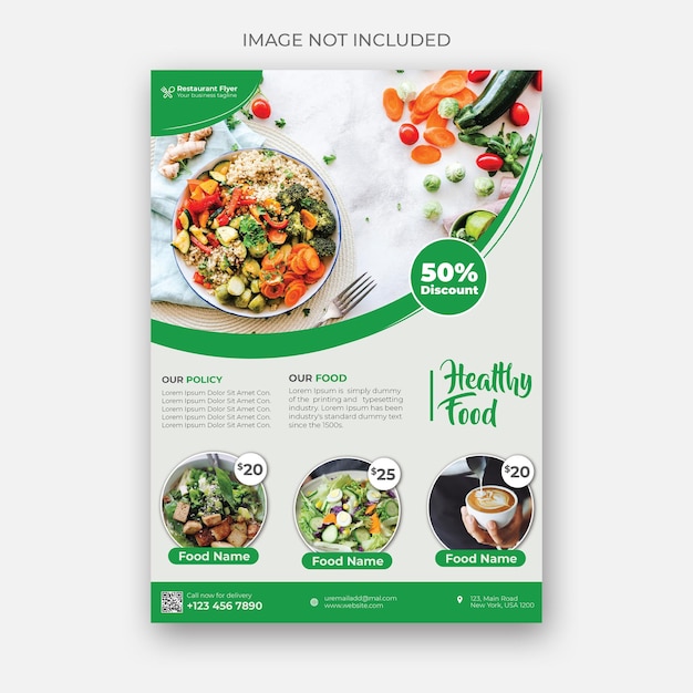 Healthy food restaurant menu template