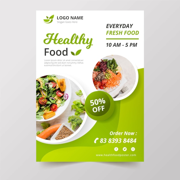 Vector healthy food restaurant poster