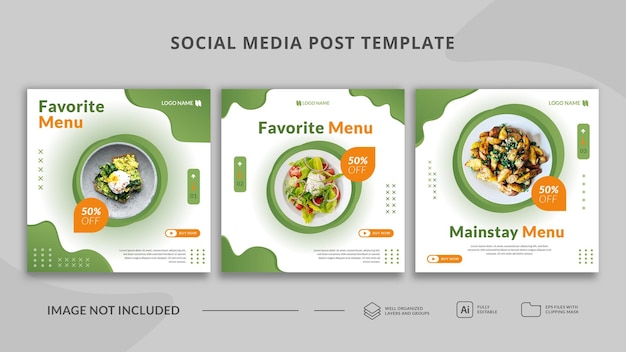 Healthy food social media post template