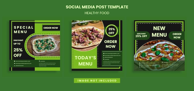 Healthy food social media post template