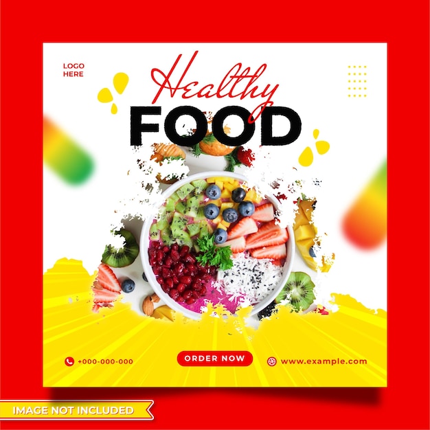 Healthy food social media post template