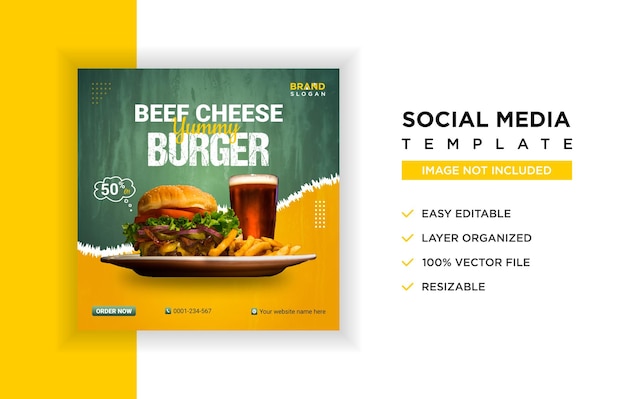 Healthy food social media promotion and banner