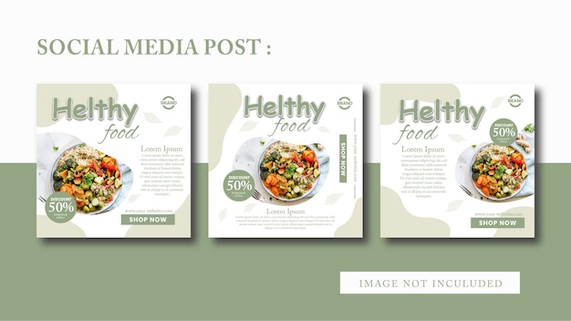 Vector healthy food social media template design for post