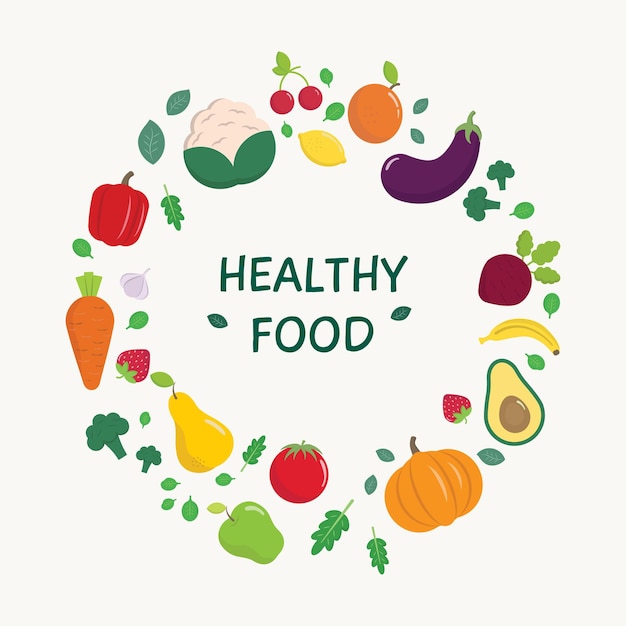 Vector healthy food template