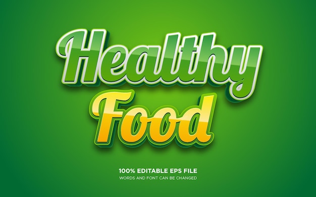 Healthy Food text style effect