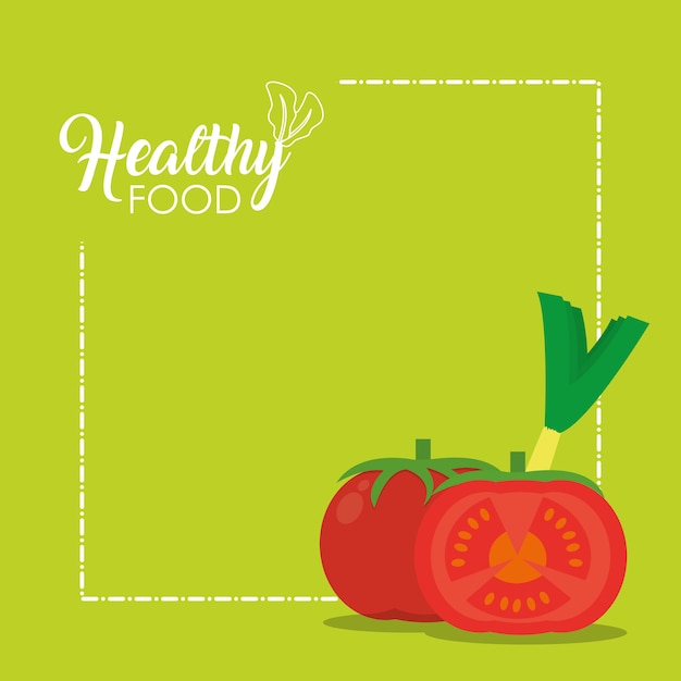 Vector healthy food tomato concept