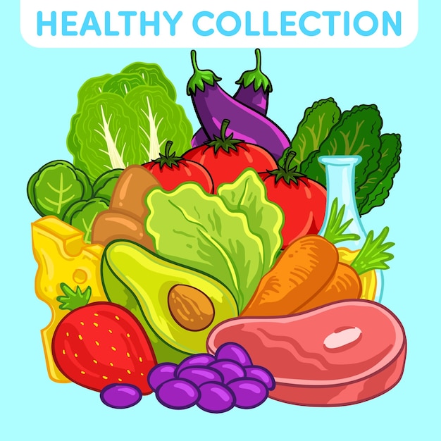 Vector healthy food vector collection