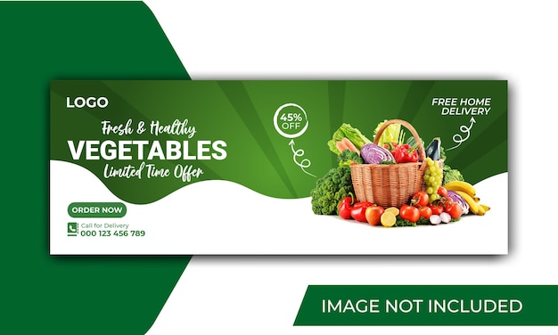 Vector healthy food vegetable facebook cover