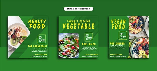 Vector healthy food vegetable social media post