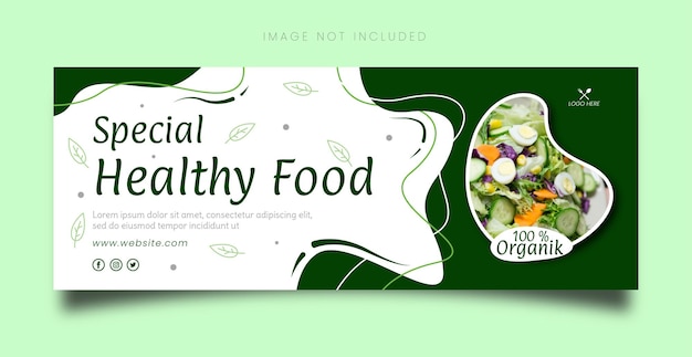 Healthy food web banner facebook cover template